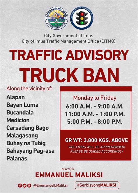 truck ban imus cavite 2024